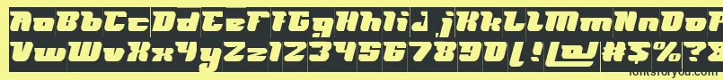 FUTURISM Inverse-fontti – mustat fontit keltaisella taustalla