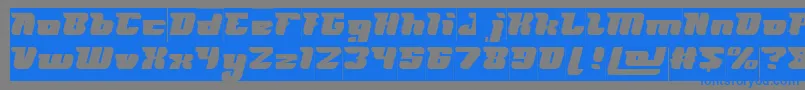 フォントFUTURISM Inverse – 灰色の背景に青い文字