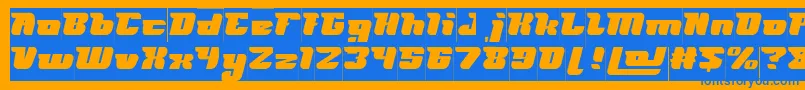 フォントFUTURISM Inverse – オレンジの背景に青い文字