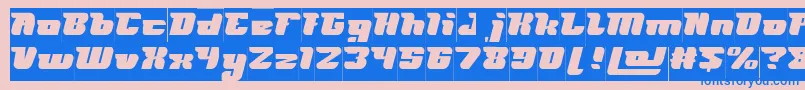 フォントFUTURISM Inverse – ピンクの背景に青い文字