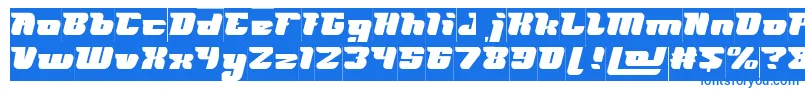 フォントFUTURISM Inverse – 白い背景に青い文字