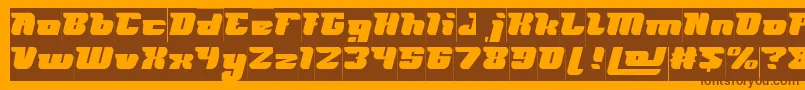 FUTURISM Inverse-Schriftart – Braune Schriften auf orangefarbenem Hintergrund