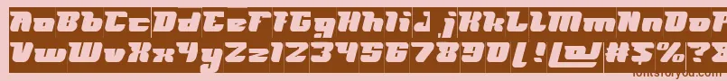 FUTURISM Inverse-fontti – ruskeat fontit vaaleanpunaisella taustalla