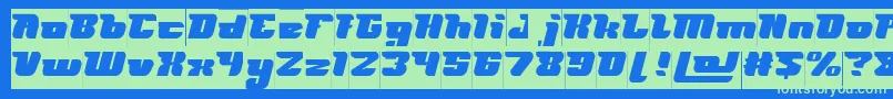 フォントFUTURISM Inverse – 青い背景に緑のフォント