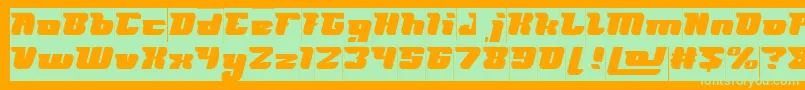 フォントFUTURISM Inverse – オレンジの背景に緑のフォント