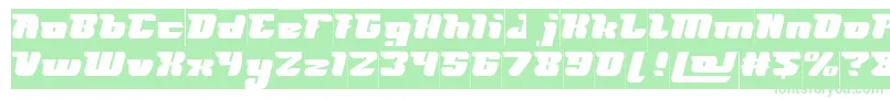 フォントFUTURISM Inverse – 白い背景に緑のフォント