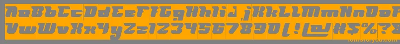 フォントFUTURISM Inverse – オレンジの文字は灰色の背景にあります。
