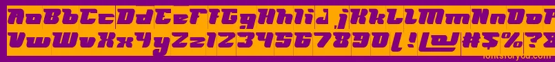 フォントFUTURISM Inverse – 紫色の背景にオレンジのフォント