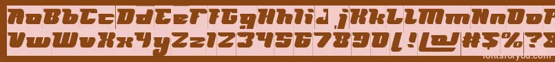 FUTURISM Inverse-fontti – vaaleanpunaiset fontit ruskealla taustalla