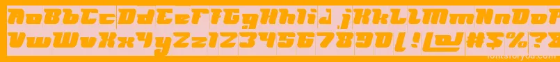 FUTURISM Inverse-Schriftart – Rosa Schriften auf orangefarbenem Hintergrund