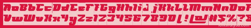 FUTURISM Inverse-fontti – vaaleanpunaiset fontit punaisella taustalla