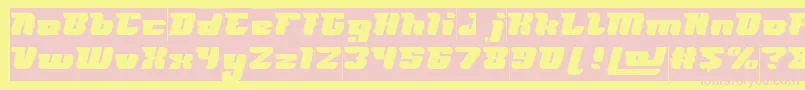FUTURISM Inverse-fontti – vaaleanpunaiset fontit keltaisella taustalla