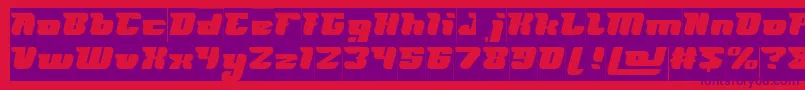 フォントFUTURISM Inverse – 赤い背景に紫のフォント