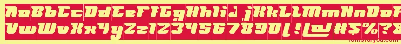 フォントFUTURISM Inverse – 赤い文字の黄色い背景