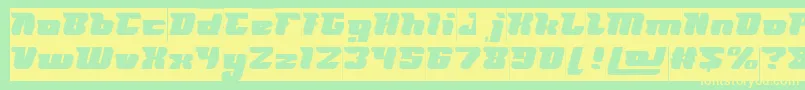 FUTURISM Inverse-fontti – keltaiset fontit vihreällä taustalla