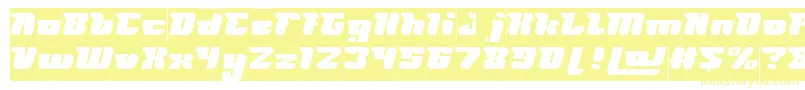 フォントFUTURISM Inverse – 白い背景に黄色の文字