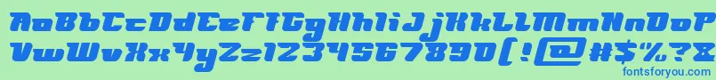 フォントFUTURISM Light – 青い文字は緑の背景です。