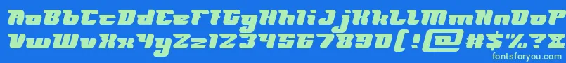 FUTURISM Light Font – Green Fonts on Blue Background