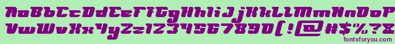 FUTURISM Light-Schriftart – Violette Schriften auf grünem Hintergrund
