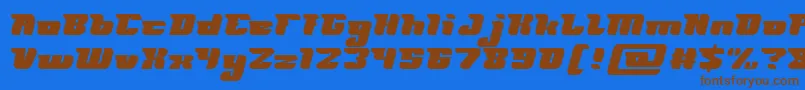 FUTURISM Font – Brown Fonts on Blue Background