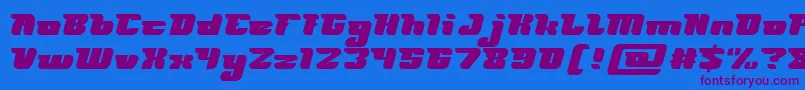 FUTURISM-Schriftart – Violette Schriften auf blauem Hintergrund