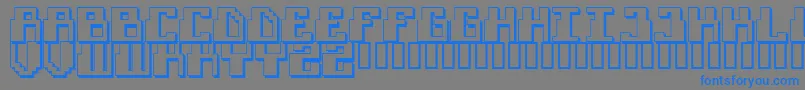 FUTURISM-Schriftart – Blaue Schriften auf grauem Hintergrund