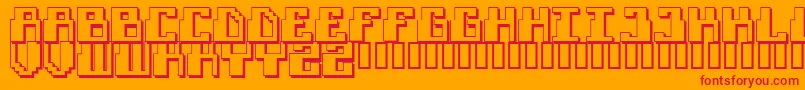 フォントFUTURISM – オレンジの背景に赤い文字