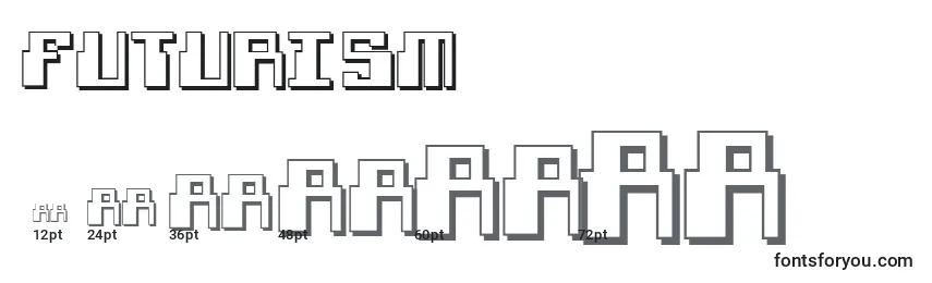 Размеры шрифта FUTURISM (127535)