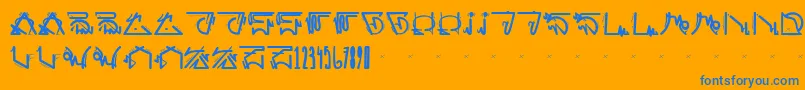 フォントfuturista – オレンジの背景に青い文字