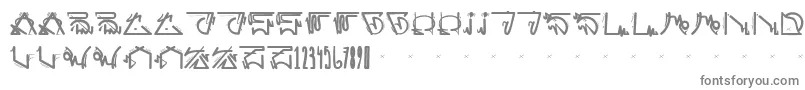 futurista-fontti – harmaat kirjasimet valkoisella taustalla