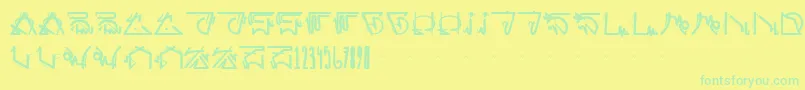 Czcionka futurista – zielone czcionki na żółtym tle