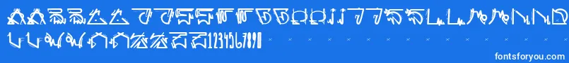 フォントfuturista – 青い背景に白い文字