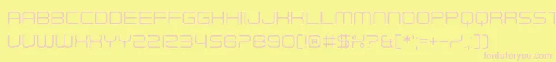 フォントFuturistic Armour – ピンクのフォント、黄色の背景