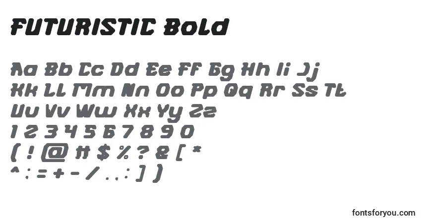 FUTURISTIC Bold-fontti – aakkoset, numerot, erikoismerkit