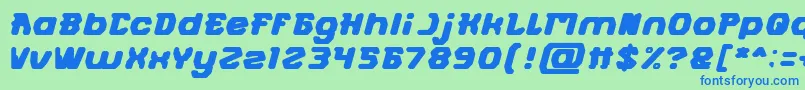Шрифт FUTURISTIC Bold – синие шрифты на зелёном фоне