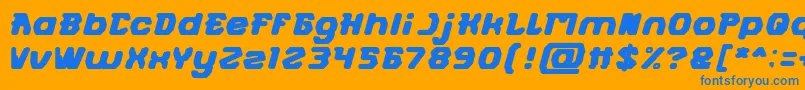 FUTURISTIC Bold Font – Blue Fonts on Orange Background