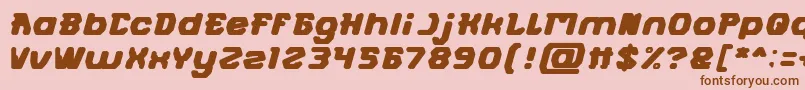フォントFUTURISTIC Bold – ピンクの背景に茶色のフォント