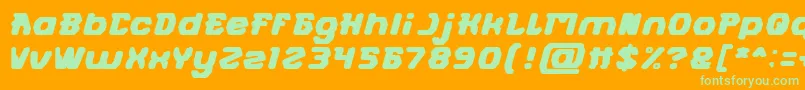 フォントFUTURISTIC Bold – オレンジの背景に緑のフォント
