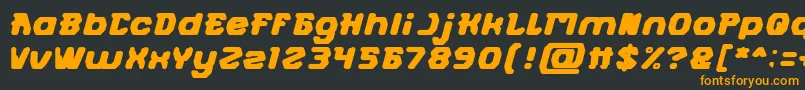 フォントFUTURISTIC Bold – 黒い背景にオレンジの文字