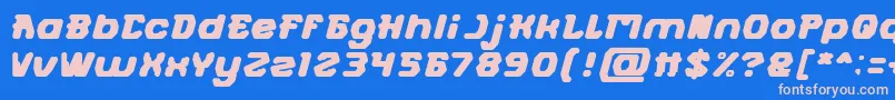 フォントFUTURISTIC Bold – ピンクの文字、青い背景