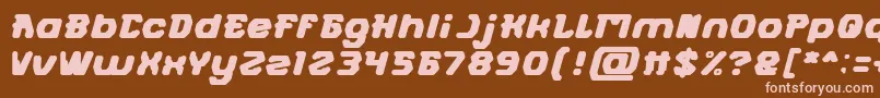 フォントFUTURISTIC Bold – 茶色の背景にピンクのフォント
