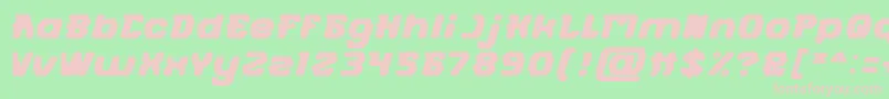 フォントFUTURISTIC Bold – 緑の背景にピンクのフォント