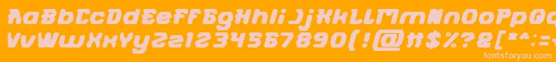 FUTURISTIC Bold-Schriftart – Rosa Schriften auf orangefarbenem Hintergrund