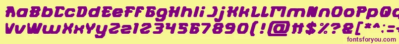 FUTURISTIC Bold-fontti – violetit fontit keltaisella taustalla
