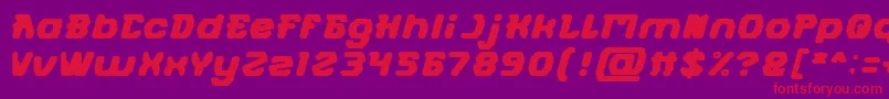 FUTURISTIC Bold-Schriftart – Rote Schriften auf violettem Hintergrund