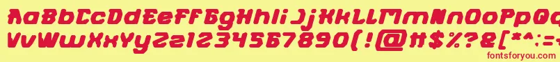 FUTURISTIC Bold Font – Red Fonts on Yellow Background