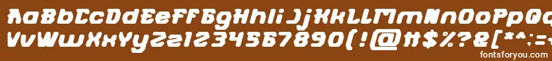 フォントFUTURISTIC Bold – 茶色の背景に白い文字