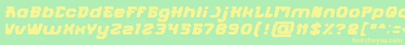 Шрифт FUTURISTIC Bold – жёлтые шрифты на зелёном фоне