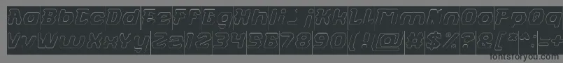 フォントFUTURISTIC Hollow Inverse – 黒い文字の灰色の背景