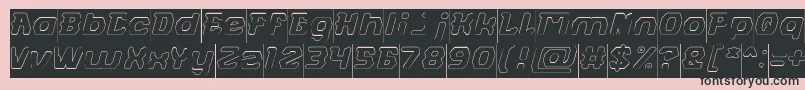 FUTURISTIC Hollow Inverse-fontti – mustat fontit vaaleanpunaisella taustalla